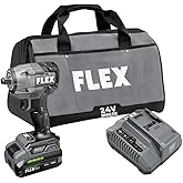FLEX 24V Brushless Cordless 1/2-Inch 450 Ft-Lbs Torque Compact Impact Wrench Kit with 3.5Ah Stacked Lithium Battery and 160W Fast Charger - FX1431-1F