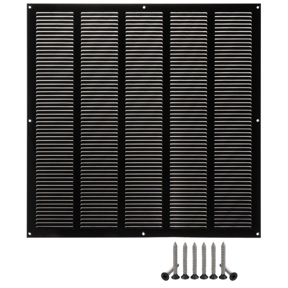 LIRAST 500x500mm / 20x20 inch Metal Black Ventilation Grille - Air Vent Cover with Insect Mesh