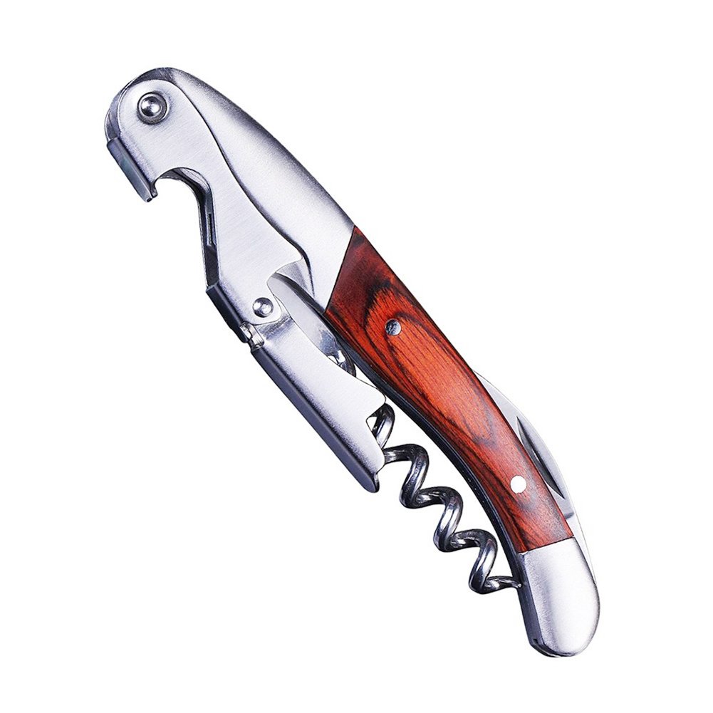 Wine Beer Bottle Opener, Shsyue Waiters Corkscrews and Foil Cutter All-in-one Corkscrew with Natural Rosewood Handle
