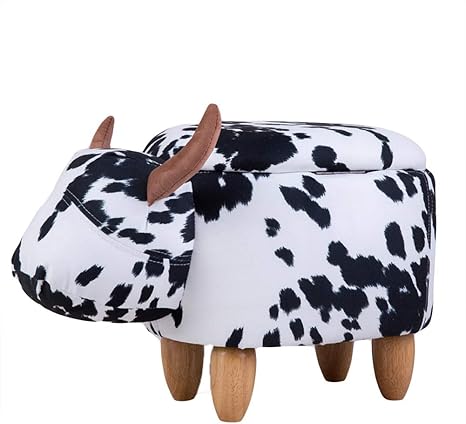 Amazon Co Jp 張り 乗る 上 動物 収納ストレージ スツール フットスツール スツール 靴を変更します 動物 牛 子供と大人のギフト E 63x33x36cm 25x13x14inch ホーム キッチン