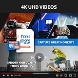 Tcell 256GB microSDXC Card Adapter A2 U3 V30 4K 170MB/s for DJI Gopro Osmo view 6