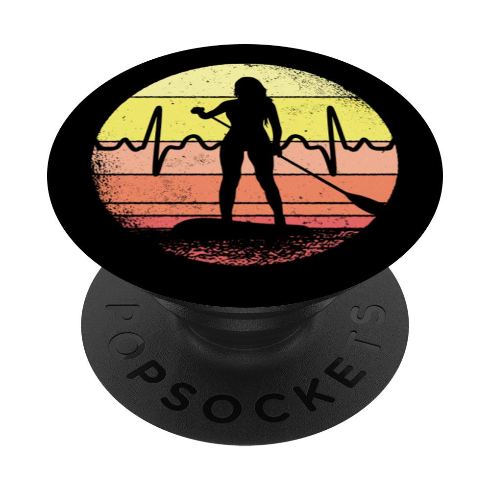 Heartbeat SUP Cool EKG Stand Up Paddling Lover Women Girls PopSockets PopGrip: Swappable Grip for Phones & Tablets