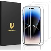 UNBREAKcable 3-Pack Screen Protector for iPhone 14 Pro Tempered Glass | Shatterproof, Easy Install, 9H Hardness, 99.99% HD Clear, Bubble-Free, Anti-Fingerprint, Scratch Resistant, Case Friendly