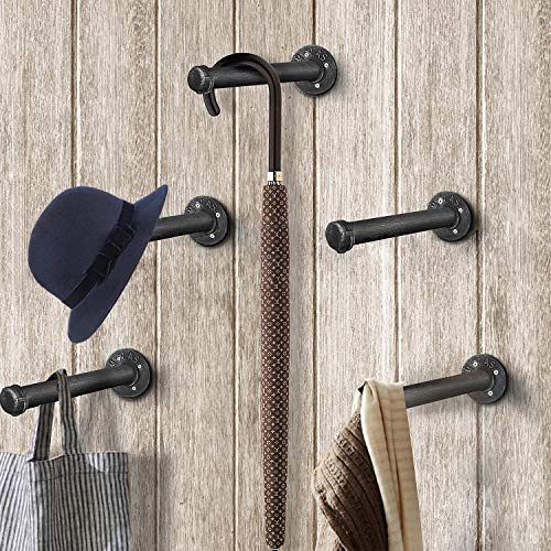 Acrux7 4Pack 12 Inch Wall Mount Clothing Rack Industrial Pipe Clothes