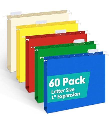 Aazon.co : ViVin Hanging File Folders, 1/5-Cut Adjustable Tabs With