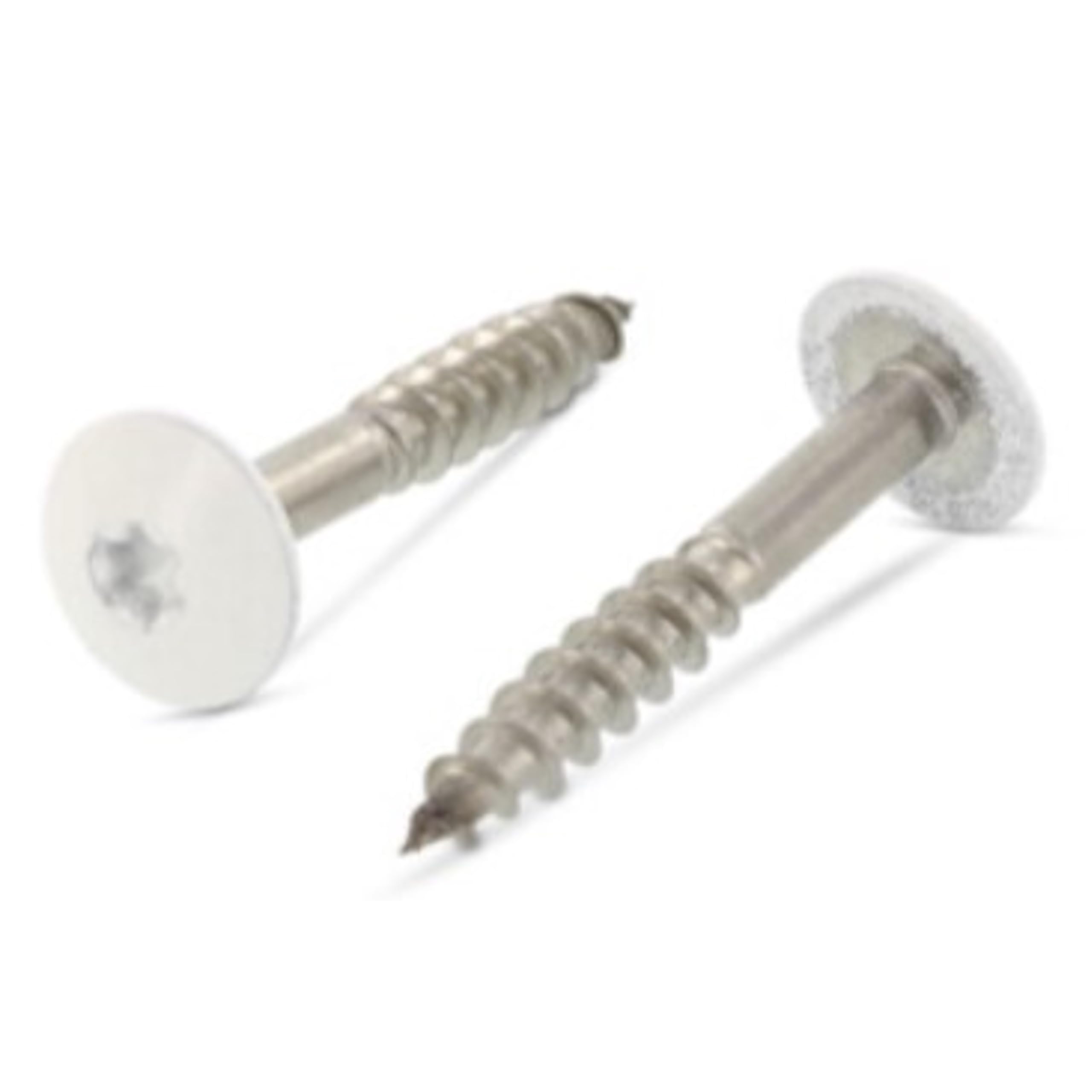 Trespo Wood Screws 4.8 x 60 mm Pack of 50 Stainless Steel A2 / V2A - Round-Headed Wood Screws with Hexalobular Socket - Rustproof - Powder Coated RAL 9010 Pure White