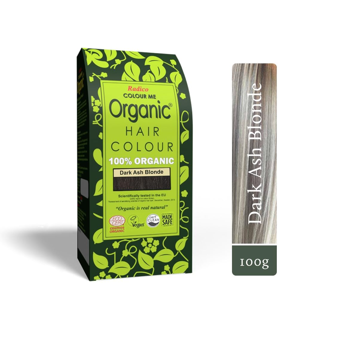 Radico Colour Me Organic Dark Ash Blonde Plant Hair Colour (Organic, Vegan, Natural Cosmetics) DarkAsh