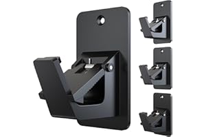 BMONATY Adhesive No Drill Curtain Rod Brackets - Heavy Duty 30LB Holders for Bathroom Bedroom Kitchen, Universal Damage-Free Window Rod Hooks with Nail-Free Installation (4PC Black)