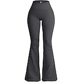 OQQ Women's Flared Pants High Waisted Yoga Leggings Stretchy Bell Buttom Wide Leg