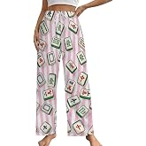 MoBlinko Womens Pajama Pants Mahjong Bottoms Sleep Pj Pants | Soft,Drawstring Waistband Design,All-Season Styles,Sleep