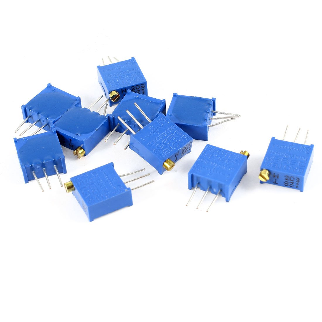 sourcingmap 10Pcs 3296W 203 20K ohm High Precision Variable Resistor Potentiometer