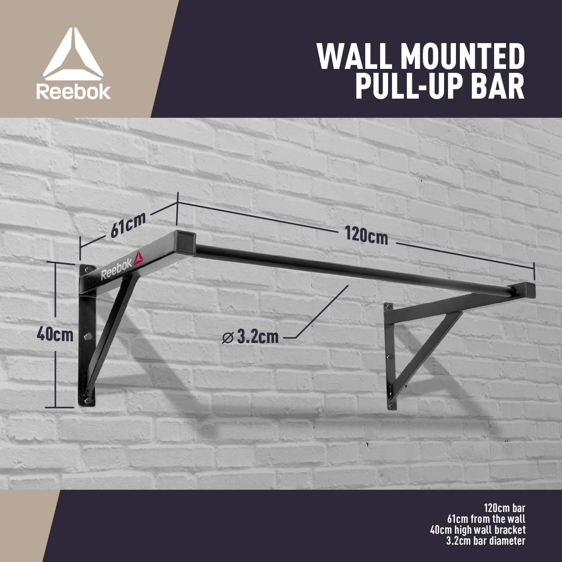 Reebok wall mounted pull up bar Clearance