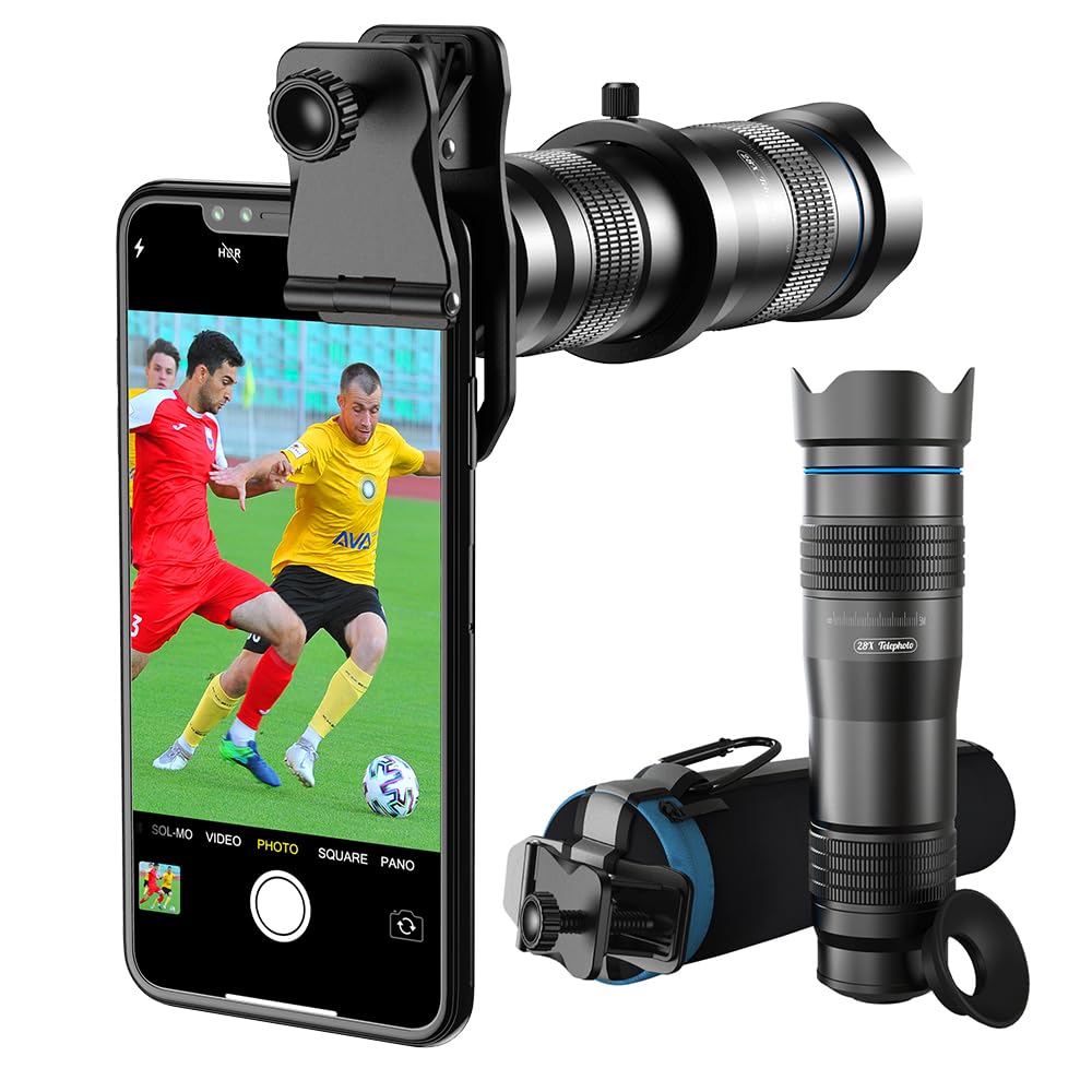 Apexel Camera Lens Kit High Power 28x HD Phone Telephoto Lens Works with iPhone Samsung Pixel Android Any Smartphones