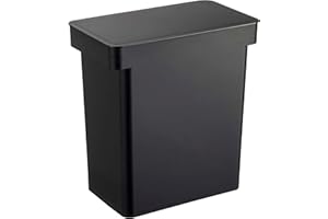 Yamazaki Home Tower Airtight Pet Food Storage Container - Cat And Dog Food Holder Bin With Transparent Lid And Handle - Extra Large - Polypropylene - 6.6 Gallons, 25 Liters,Black