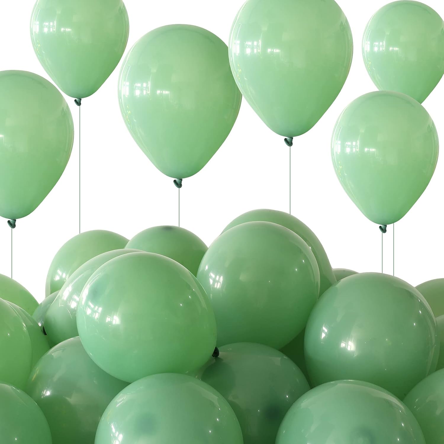 100 Pieces 5 Inches Balloon Latex Balloons Eucalyptus Party Latex Balloon for Wedding Birthday Baby Shower Theme Party Decoration (Grass Green)