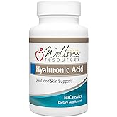 Wellness Resources Hyaluronic Acid from Rooster Comb, 100% Natural Source Low Molecular Weight (60 Capsules)
