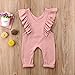 ZAXARRA Toddler Baby Girl Ruffle Loose Jumpsuit Romper Overalls Long Pants Clothes Outfits (Pink, 0-1 T)