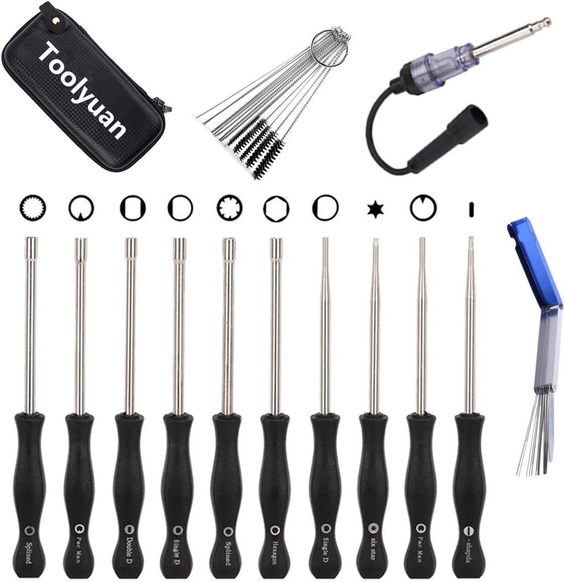 Toolyuan Carb Adjustment Tool Screwdriver Kit + Ignition Spark Tester+Carburetor Carbon Dirt Jet Remove Cleaner for Common 2 Cycle Engine String Trimmer Weed Eater Chainsaw Leaf Blower Lawn Mower : Garden & Outdoor