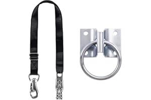 GAITWIN Nylon Cross Tie with Tie Rings, Adjustable Trailer Tie with Hitching Block Tie Ring for Horse Barn Haulage with Panic Snap and Bull Snap