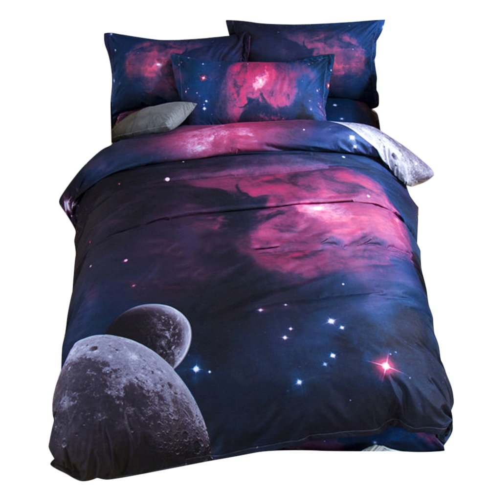 bennyuesdfd Bettwäsche Galaxy 3D Sets Baumwolle 3D Digitaldruck Weltall