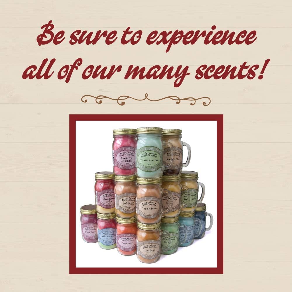 Our Own Candle Company 4 Pack Everyday Assortment Mini Mason Jar Candles - 3.5 Oz French Vanilla, 3.5 Oz Fresh Linen, 3.5 Oz Lemon Poundcake, 3.5 Oz Hot Apple Pie: Home & Kitchen