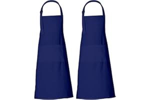 RAJRANG 100% Cotton Cooking Apron with 3 Pockets Kitchen Chef BBQ Adjustable Bib Aprons for Women Men