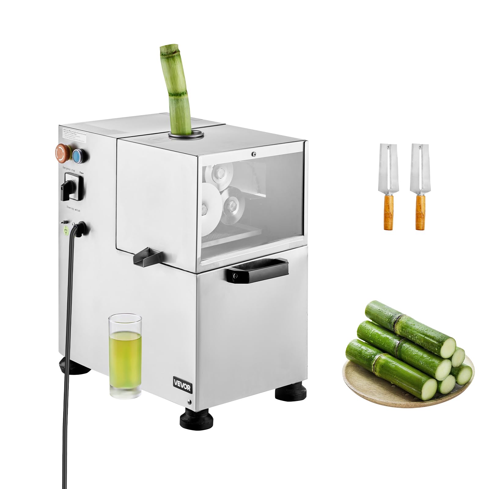 Photo 1 of **********************It turns on perfectly but you need to read the manual.*******************************VEVOR Commercial Sugar Cane Juicer, 800W Electric Sugarcane Juicer Machine with 661LBS/H High Output, 4 Stainless Steel Rollers, Sugar Cane Press Ju