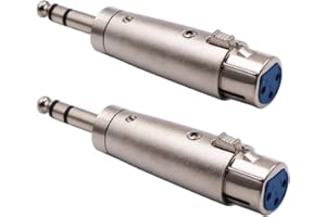 WYMECT 1/4 TRS to XLR Female Adapter Female XLR to 1/4 Stereo Balanced Audio Connector - 2 Pack