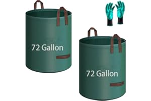 FIQAPJ 2-Pack 72-Gallon Yard Leaf Polypropylene Bags, 26-Inch Diameter & 33-Inch Height, with 1 Pair Gloves, Rip-Resistant & Reusable, Multifunctional for Yard/Laundry/Camping