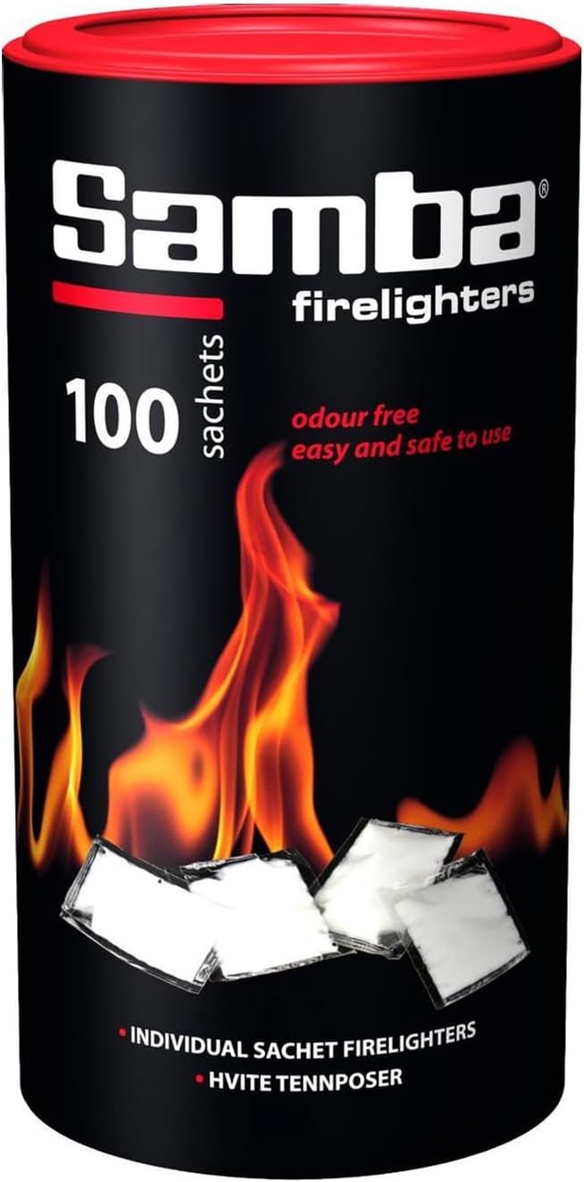 Warma Samba Firestarters 100 Sachets Odourless BBQ Wood Burner Stove Fireplace