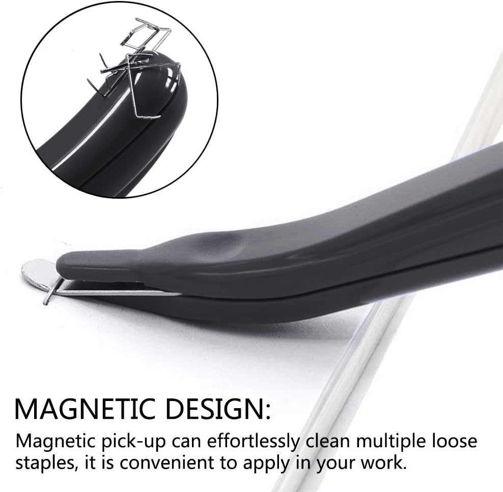ZZTX 3 PCS Professional Magnetic Staple Remover Puller Rubberized Staples Remover Staple Removal Tool for School Office Home Black : Office Products