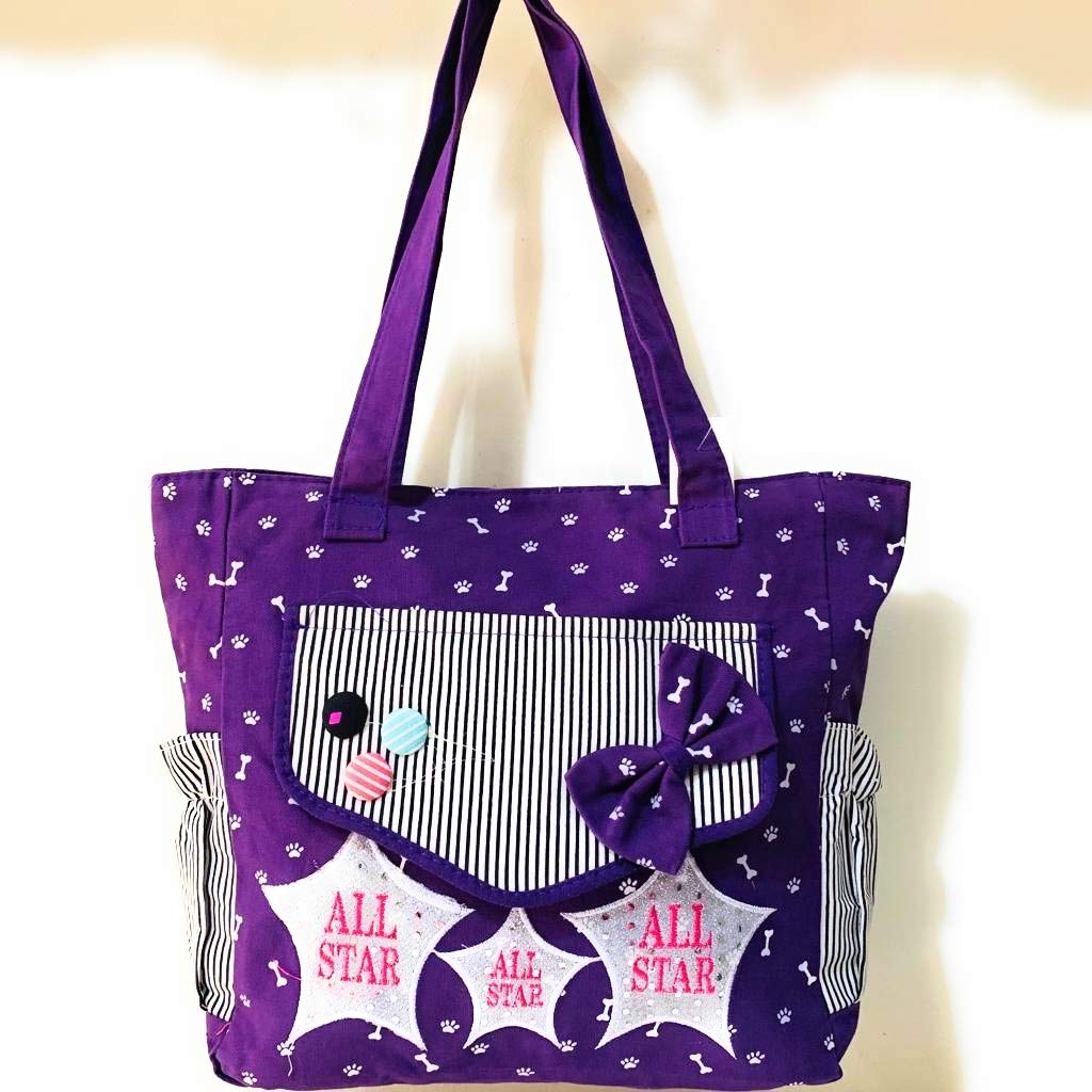 Purple Designer Shopping Bag with Large Capacity Amazon.in Shoes