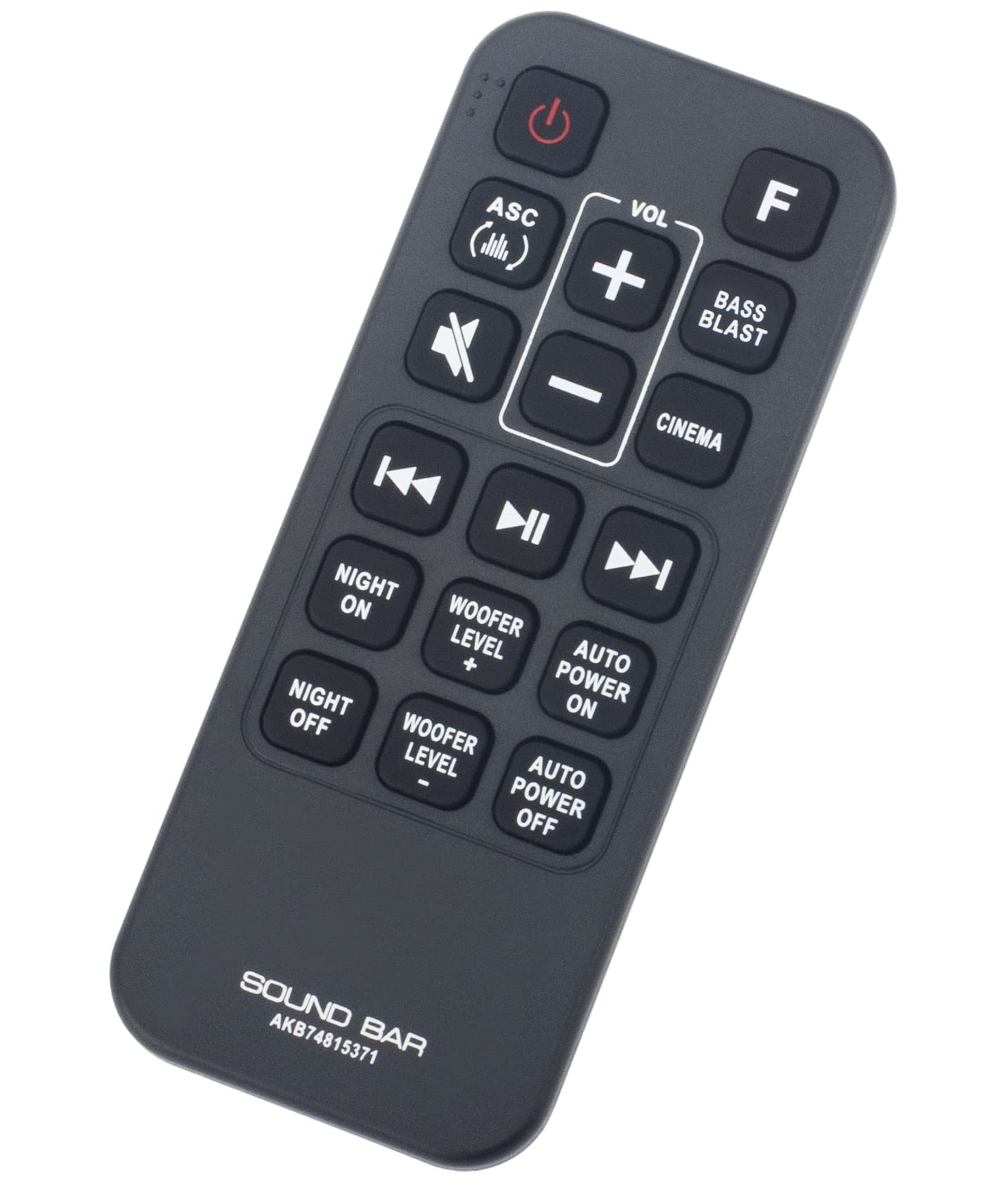 VINABTY Replacement Remote Control Fit for LG Sound Bar LAS485B, SPH4B-W SK3B, SPH4B-W SH3K, SPH4B-W SLM3D, SPH4B-W SK4D, SPH4B-W SH3K, SPH4B-W Remote AKB74815371