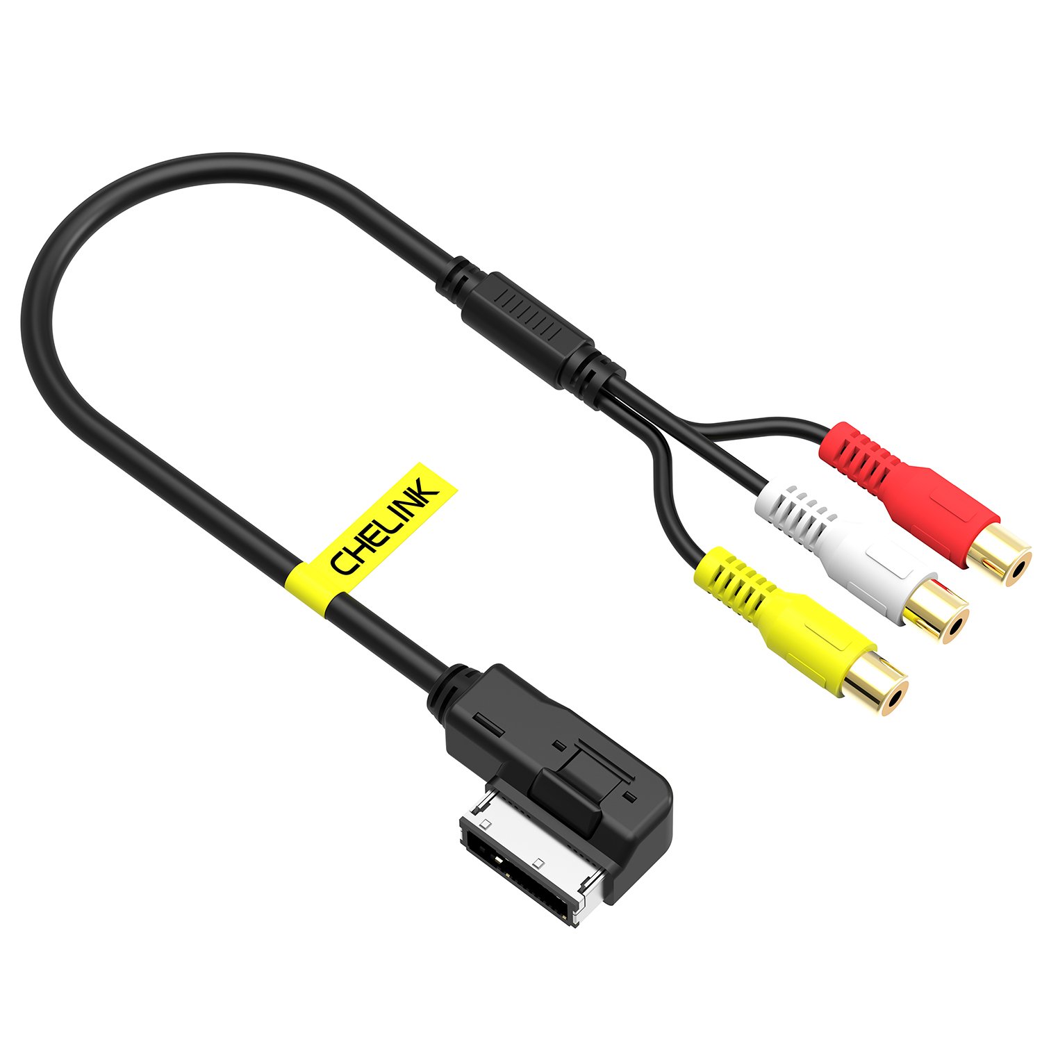 Chelink RCA Adapter for Audi Music Interface to 3 RCA Audio Video and Audio Input Cable