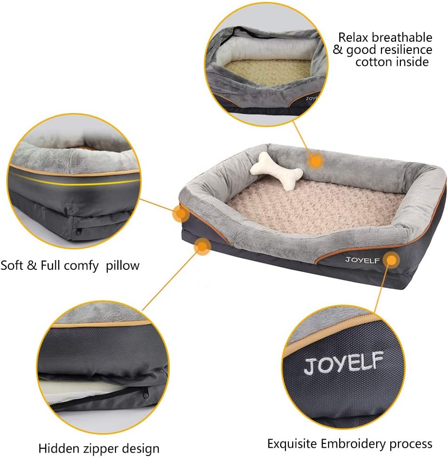 JOYELF X-Large Memory Foam Dog Bed, Orthopedic Dog Bed & Sofa with Removable Washable Cover Dog Sleeper for Large Dogs : Pet Supplies