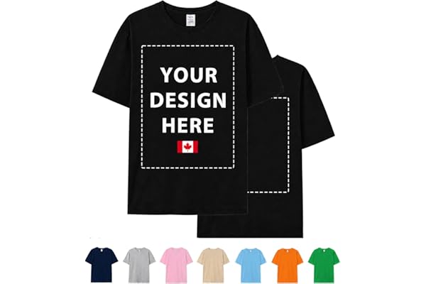 COOZEBRA Custom T Shirts for Men Women, Personalized Shirts with Front & Back Print, Design Your Custom T-Shirt with Photo