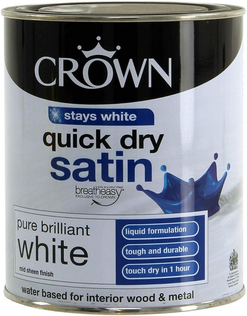Crown Retail Quick Dry Satin Pure Brilliant White 750ml