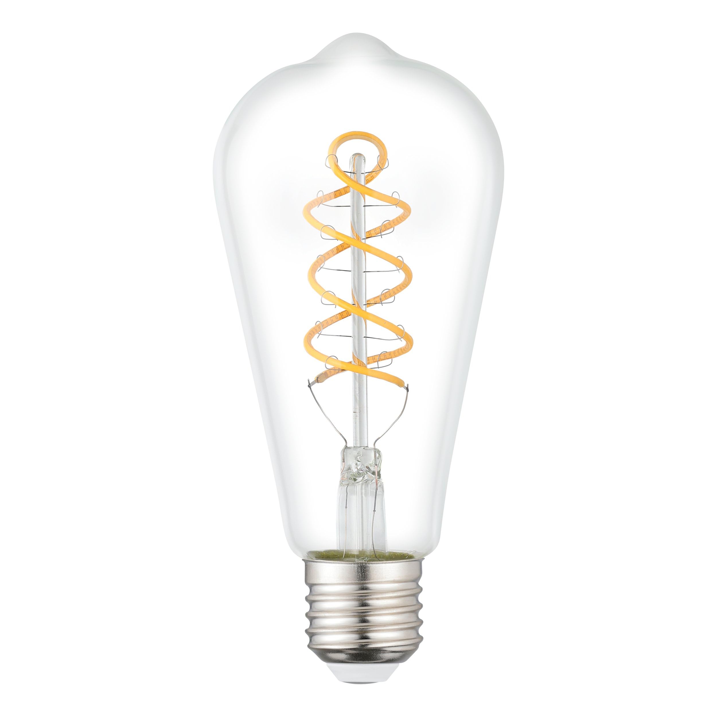 Eglo E27 LED Light Bulb, high Lumen Spiral Lightbulb, Vintage Decorative lamp in Retro Design, 7.3 watt, Warm White, 806 lumens, 2700 K, Edison Bulb ST64, Ø 6.4 cm