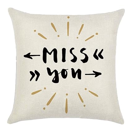 Buy Coxeer Throw Pillow Case Printed Word Miss You Love Theme Sofa