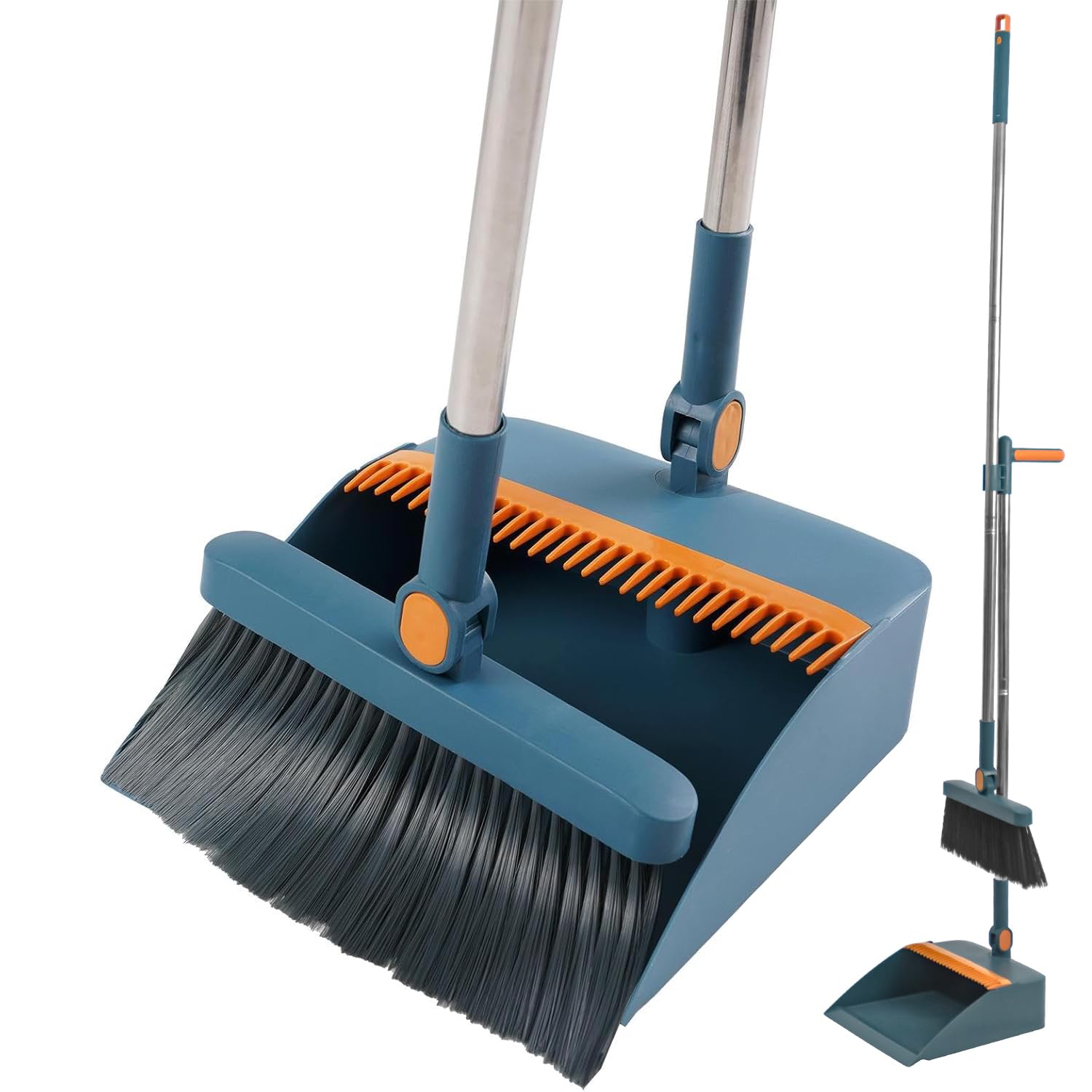 Photo 1 of (missing pieces) LM BODYCARE Broom and Dustpan Set for Home, Dustpan and Broom Set, 180° Rotating Broom Combo, Indoor&Outdoor Sweeping