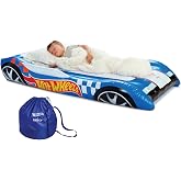 FUNBOY &amp; Hot Wheels Car Twin Inflatable Air Mattress for Kids, Blow Up Bed | Portable Bed, Sleepover, Travel &amp; Camping, Storage Bag