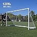 QUICKPLAY Q-Fold Soccer Goal | 30-Second Folding Design for Easy Setup | Portable & Weatherproof uPVC Soccer Goal for Backyard | Durable Post for Adults & Kids