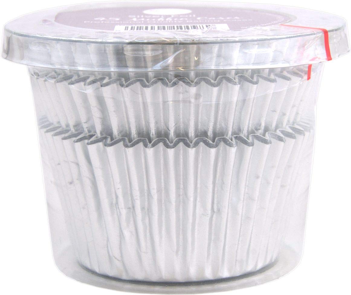 Professional Foil Muffin Cases Rose Silver x 45
