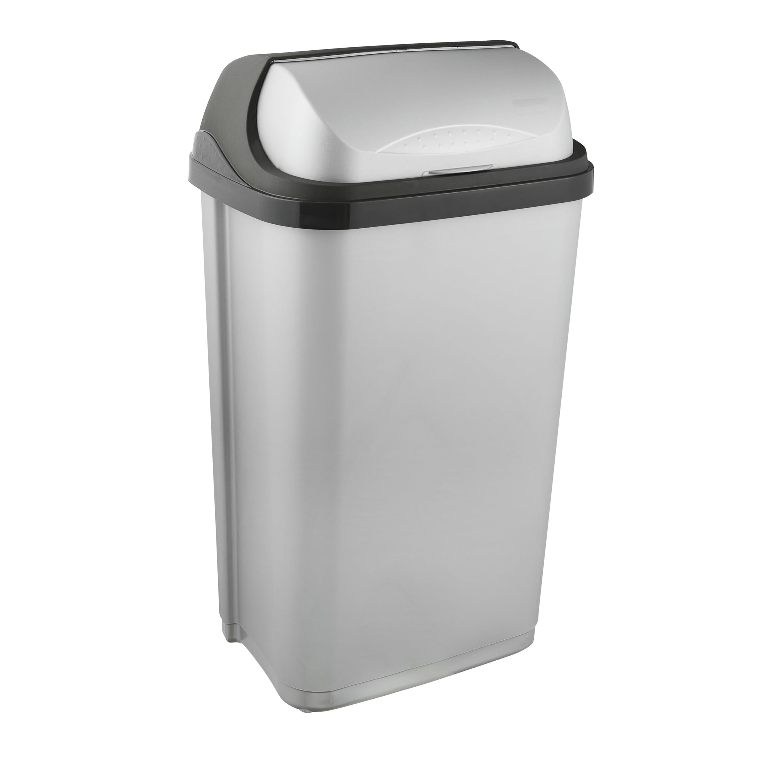 Keeeper Waste Bin with Roll-Top Lid, 50 Litre, Rasmus, Silver
