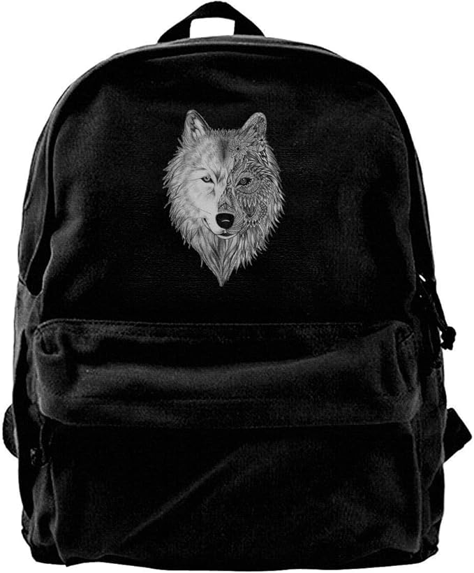 Backpacks Wolf Head Printed Rucksack Gym Hiking Laptop Shoulder Bag