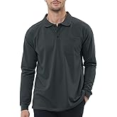T.Chilyn Men's Golf Polo Shirts M-6XL, Cotton Blend Moisture Wicking Performance Casual Collared Shirts