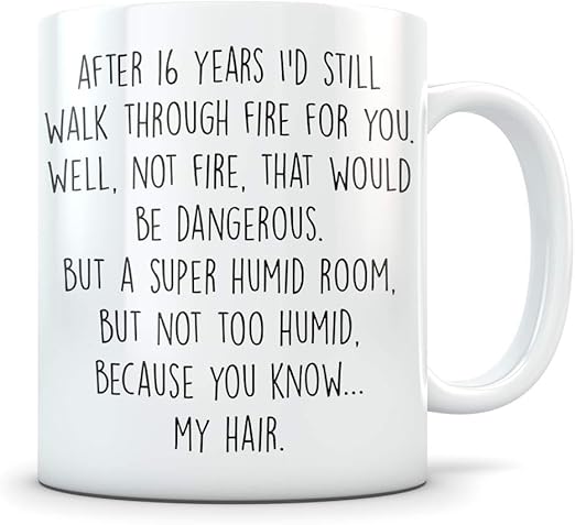 Amazon Com 16th Anniversary Gift For Couple Funny 16 Year Wedding Anniversary For Men And Women Him And Hers Marriage Coffee Mug Set I Love You For Parents Or Friends Kitchen