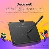 XPPen Deco 640 Drawing Tablet 16K Pressure, 8 Shortcut Keys, 16x9 cm view 2