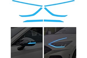 TOMALL 2 Pair Headlight Sidemarker Rear View Mirror Vinyl Films Smoke Tint Compatible with Hyundai Sonata 2020-2022 Light Transmission Amber Edges Delete Stickers Decorations (Blue)