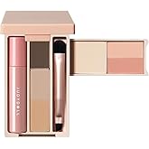 JUDYDOLL Mini Makeup Palette Travel Size Makeup All in One Touch Up Kit | All in One Travel Mini Makeup Palette Including 3-Color Eyeshadow, Blush, Contour, Matte Highlighter Lip Stain and Brush